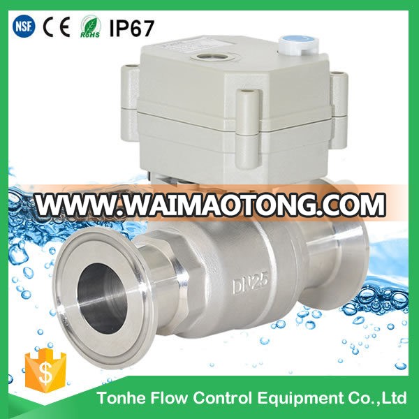 Electric Motor Control Sanitary Ball Valve with Manual Override Ce